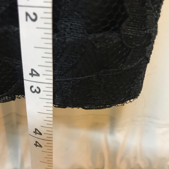 VINTAGE 80’s Women’s S Black Lace Plunging Evening Dress with Bow - Picture 12 of 15